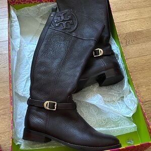 Tory Burch Dark Brown Over the Knee Boots
